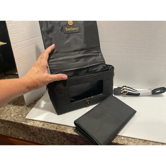 Tote Savvy Small Black Diaper Bag With Changing Pad & Crossbody Strap New - Picture 5 of 5